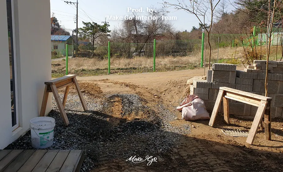 경기도 양평 주차장 비가림 처마 데크 시공 후기