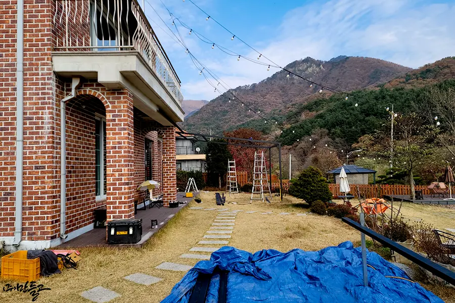 양평 썬룸 내부 바닥재 합성 데크 시공