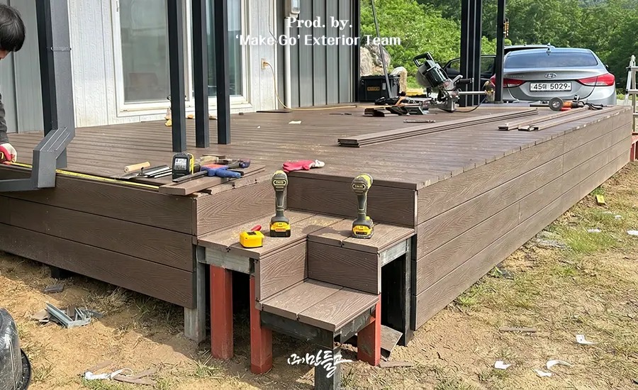 강원특별자치도 홍천시 캐노피, 합성데크 시공 후기 사진 4