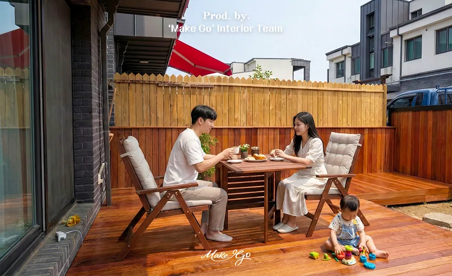 경기도 남양주 타운하우스 데크 및 우드펜스 시공 현장