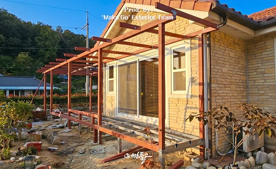 경상북도 울진군 복층렉산 캐노피 시공 후기