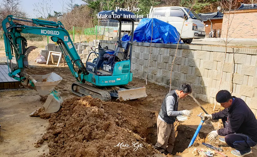 경기도 양평 주차장 비가림 처마 데크 시공 후기