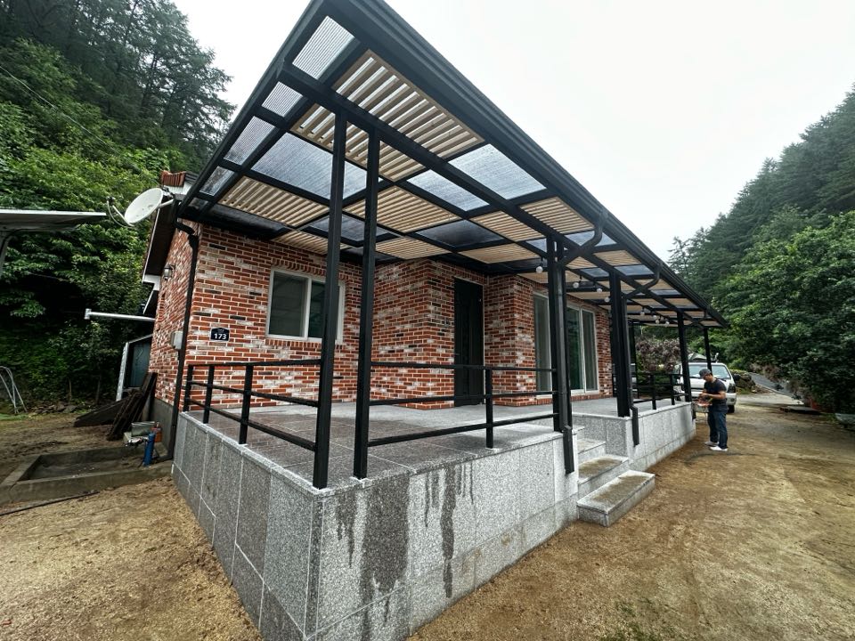 봉화군 석재데크 및 캐노피 시공